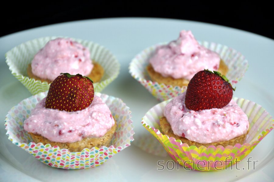 Cupcakes au quark et aux fraises sans farine