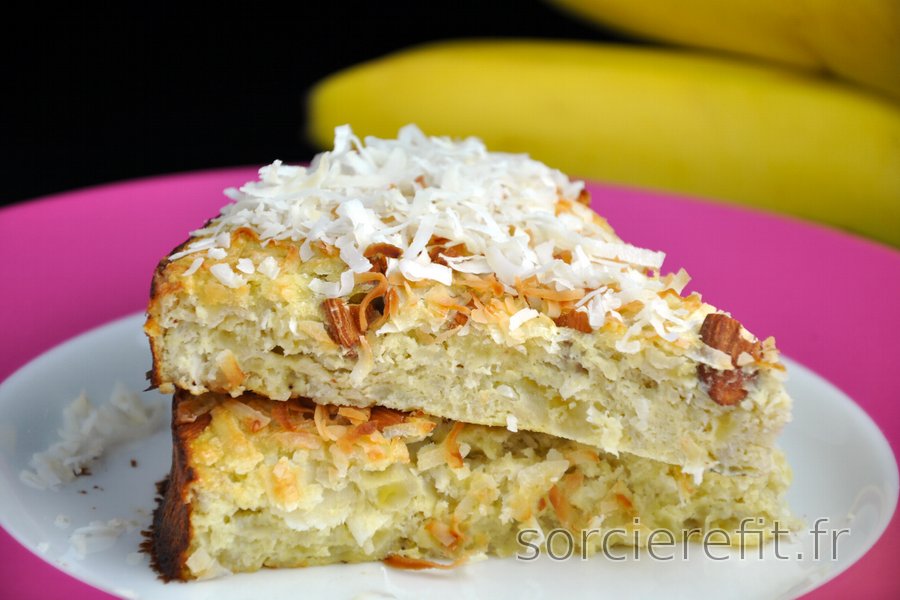 Gâteau Sain Noix De Coco Banane Sans Sucre Ni Gluten