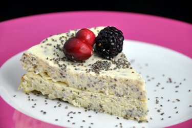 Cheesecake au fromage blanc avec graines de pavot ou chia (sans gluten)