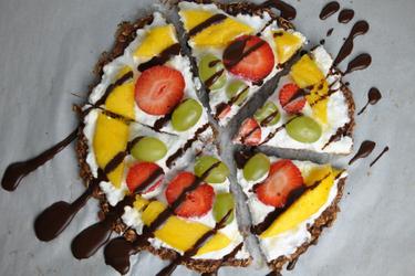 Pizza saine aux fruits et flocons d’avoine