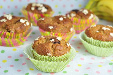 Muffins sains à la banane et aux flocons d'avoine