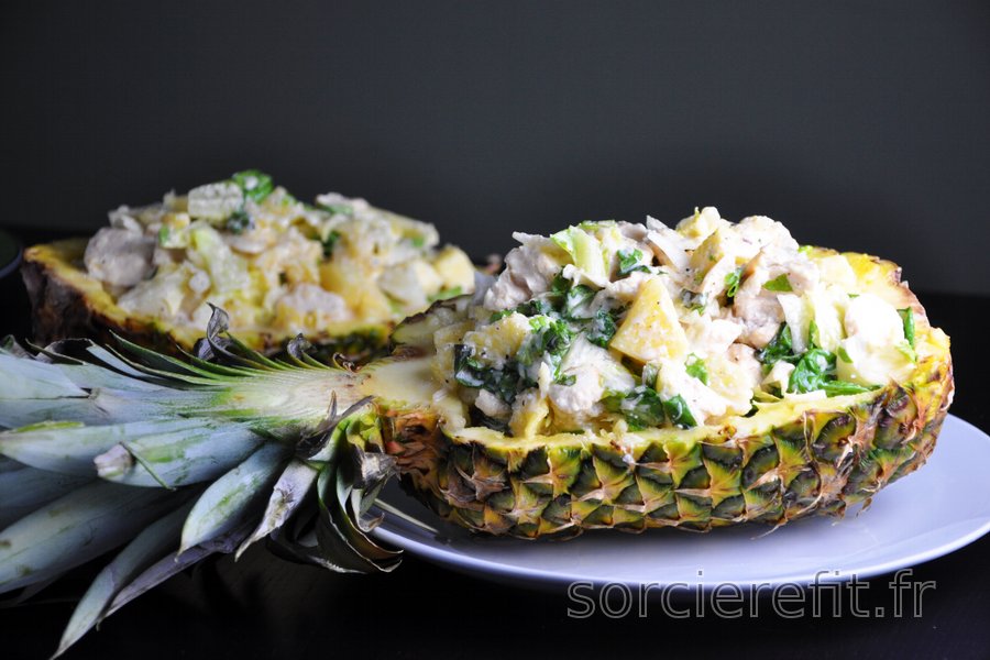 Filets de poulet équilibrés à l’ananas et sauce au fromage